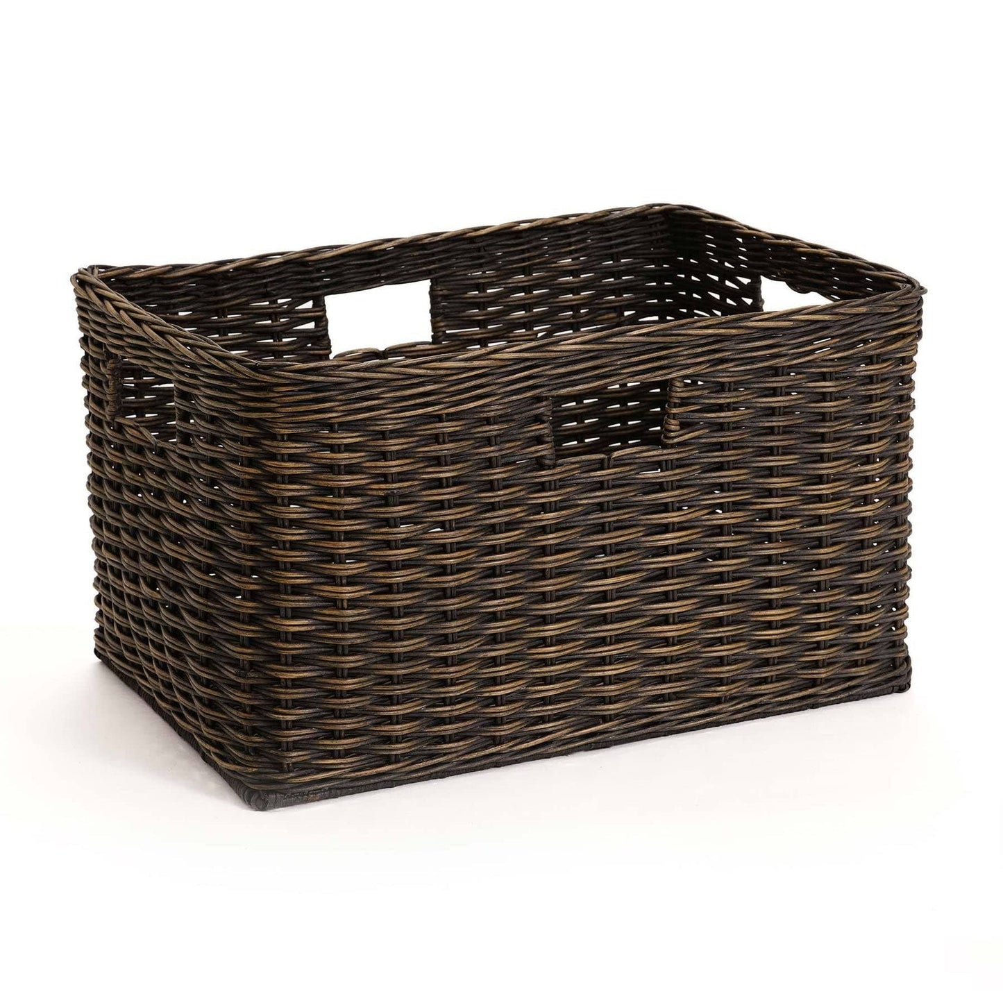 Tall Rectangular Wicker Storage Basket