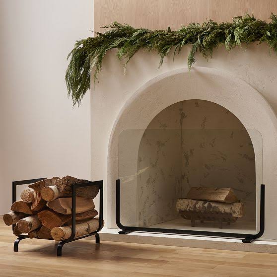 Willow Fireplace Log Holder And Screen