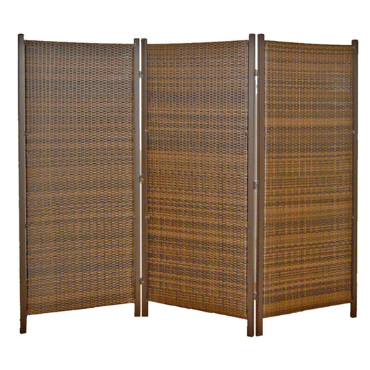 1730406 Brown Folding Outdoor Wicker Partition