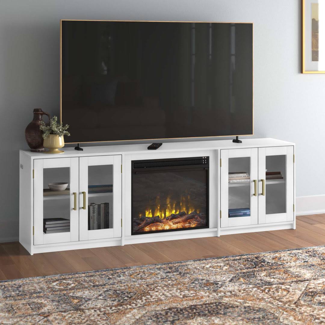 Tv Stand For Tvs Up To 80 With Electric Fireplace Included