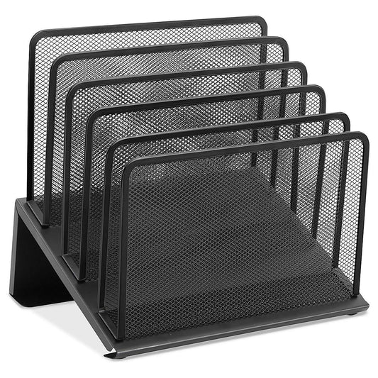 Wire Mesh Desktop File Sorter Black