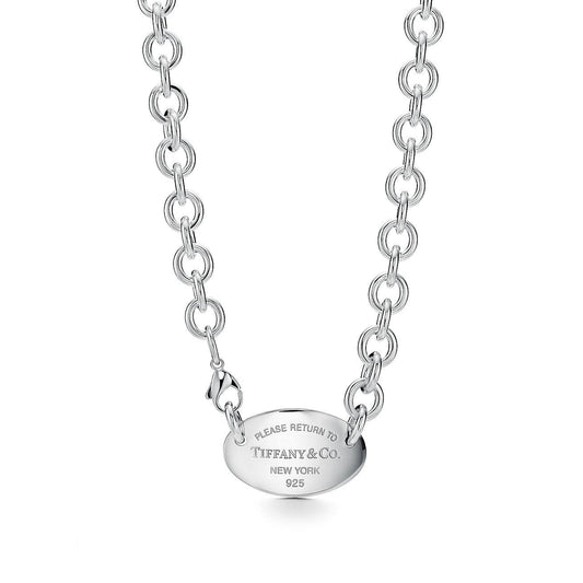 To Tiffany Oval Tag Necklace