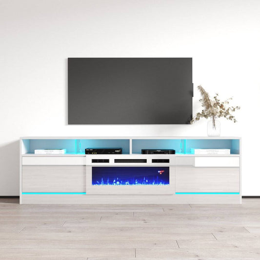 Tv Stand For Tvs Up To 88 With Electric Fireplace Included