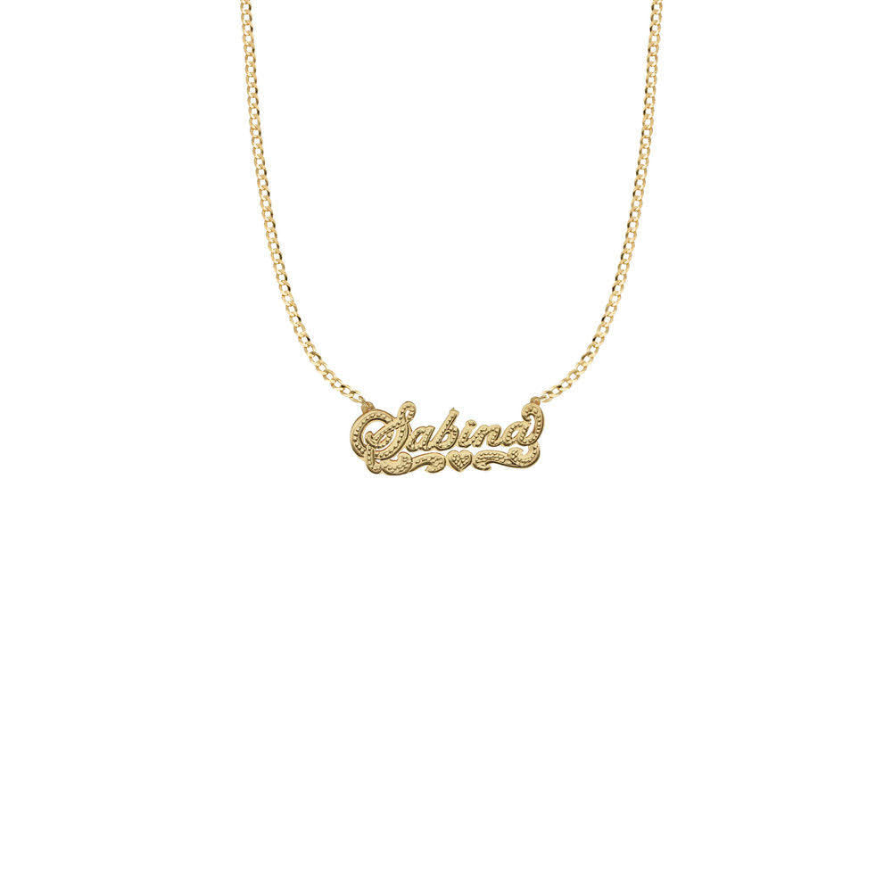 The Double Plate Classic Nameplate Necklace Metal Gold Vermeil