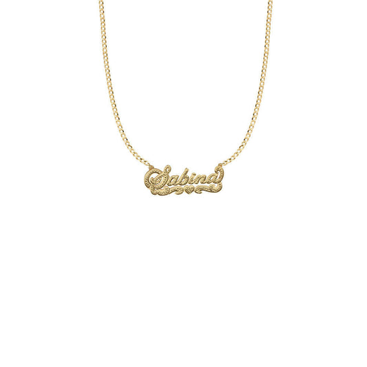 The Double Plate Classic Nameplate Necklace Metal Gold Vermeil