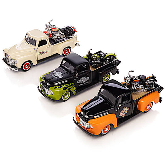 2-In-1 Diecast Truck & Harley-Davidson Motorcycle Collection