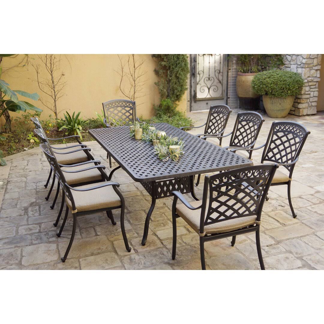 9-Piece Patio Dining Set With Cushions And 42 X 84 Rectangular Dining Table