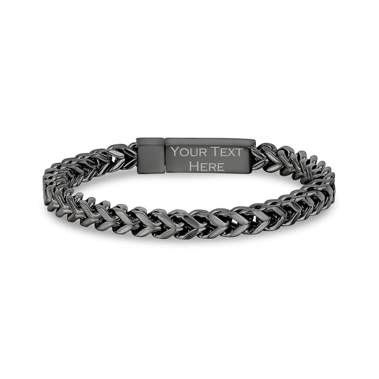 6mm Stainless Steel Mens Franco Link Engravable Bracelet