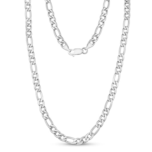 7mm Stainless Steel Mens Figaro Chain Necklace