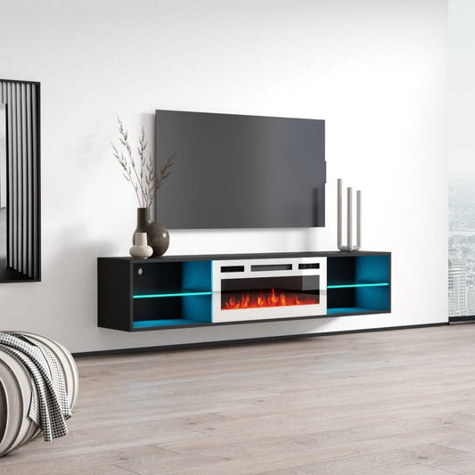 Wall Mounted Tv Stand For Tvs Up To 88 Electric Fireplace Included Orren Ellis