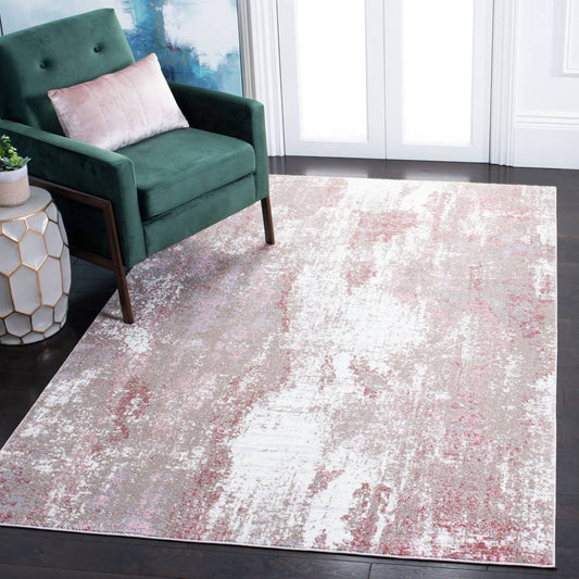 Abstract Rose/Ivory Area Rug  Rug