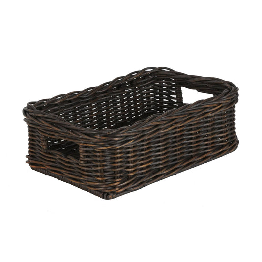 Wicker Storage Basket - Antique Walnut Brown / Xs