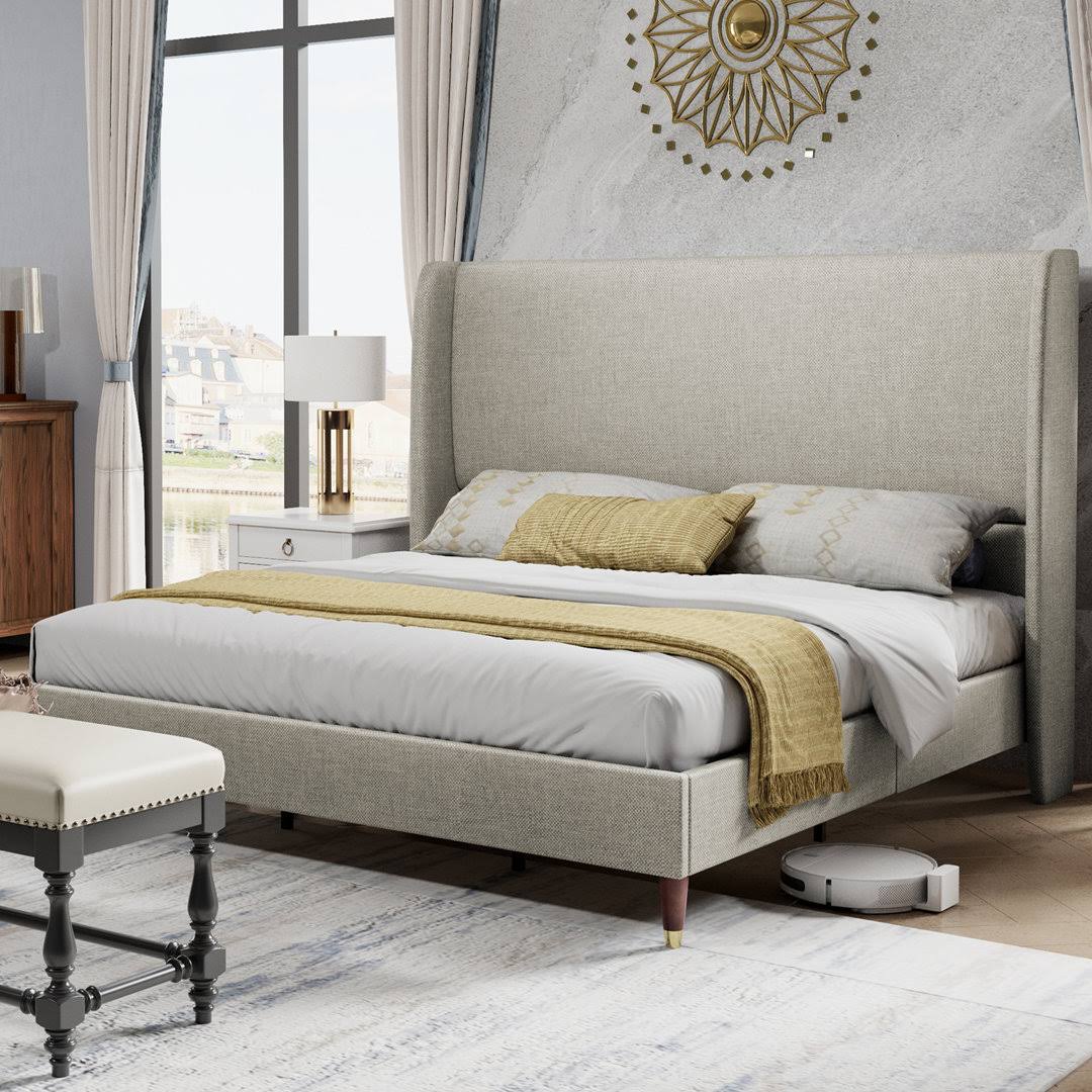 Upholstered Low Profile Platform Bed