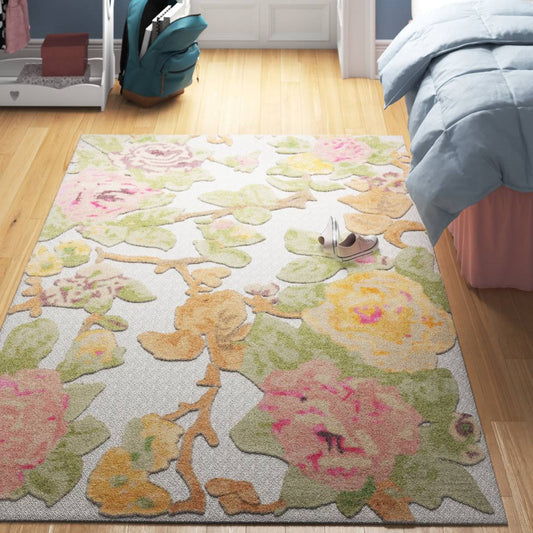 602 Area Rug In Pink / Grey Rug