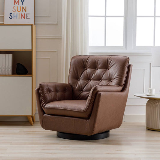 Upholstered Swivel Club Chair  Body Fabric