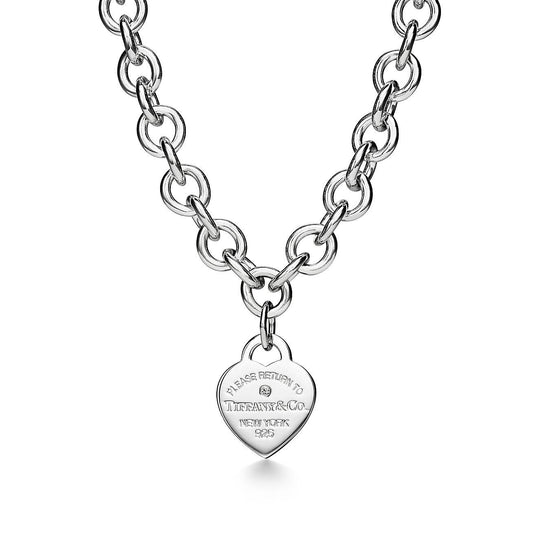 To Tiffany Heart Tag Necklace In Silver With A Diamond