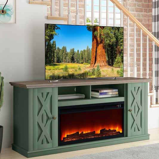 Tv Stand For Tvs Up To 78 With Fireplace Included