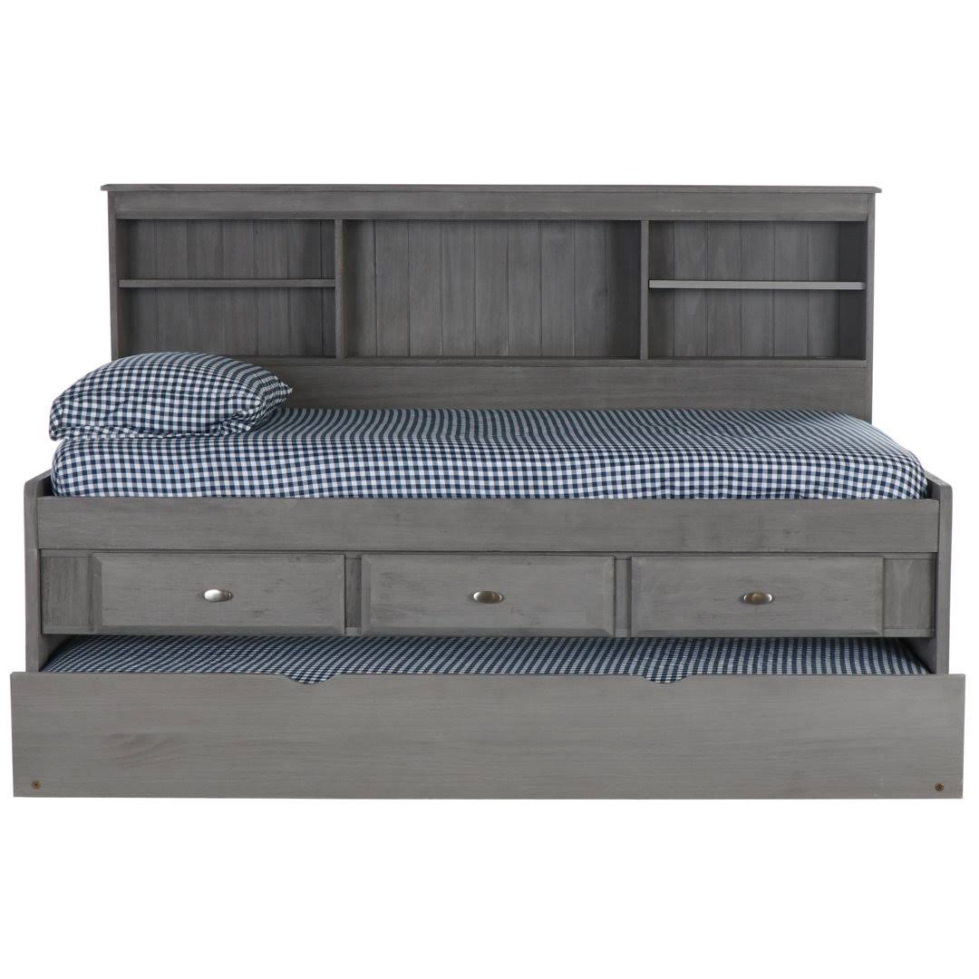 3 Drawer Solid Wood Daybed With Bookcase By