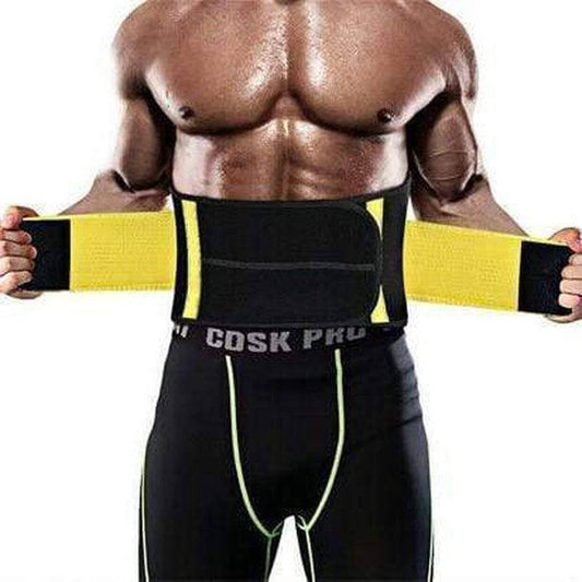 Trainer For Men - Burn Stomach Fat Slim Sweat Belt, S / Yellow