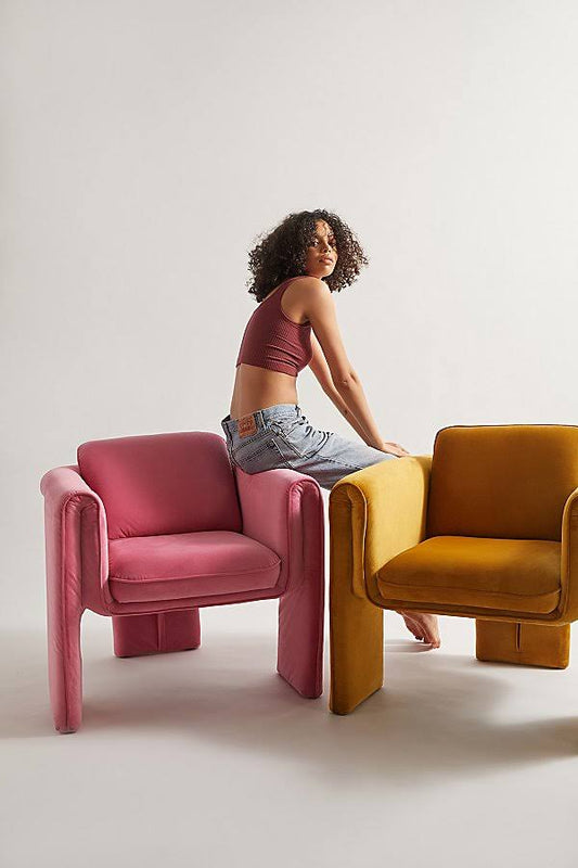 Velvet Chair In Pink At