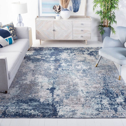 Abstract Navy/Gray Area Rug  Rug