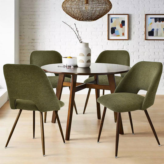 Upholstered Walnut Dining Chairs Set Of 4  Upholstery