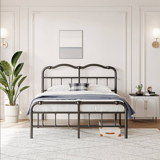 Wavy Headboard Iron Bed