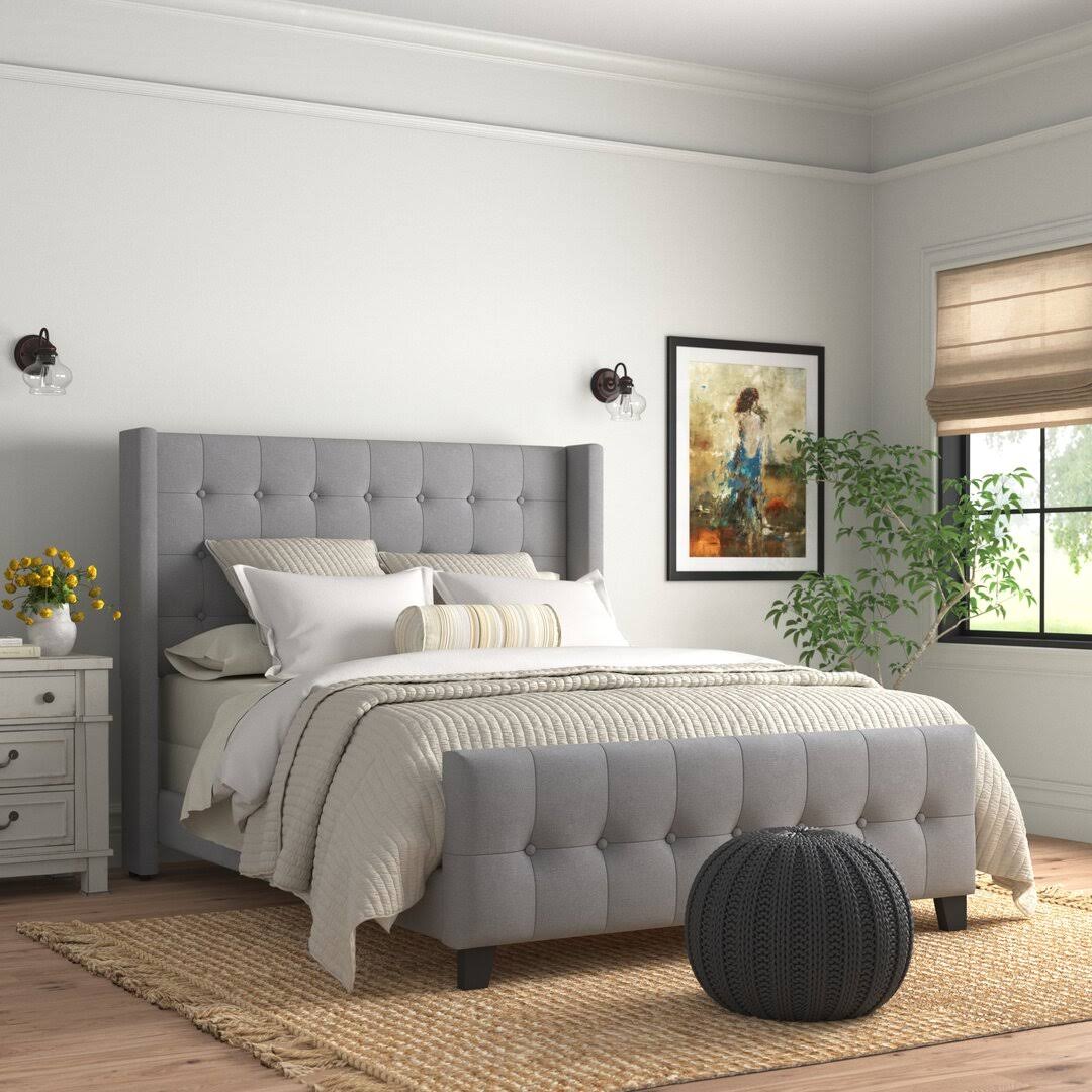 Tufted Upholstered Low Profile Standard Bed