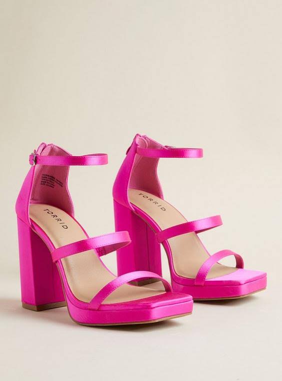 Strap Platform Heeled Sandal In Pink