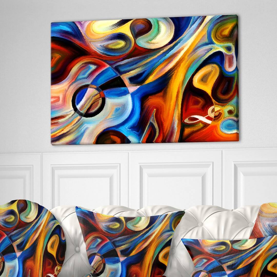 ® Abstract Music And Rhythm Painting Print Latitude Run Format Wrapped Canvas