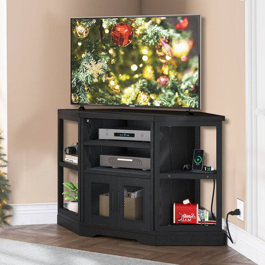 47 Corner Tv Stand With Media Storage For Tvs Up To 50 For Living Room