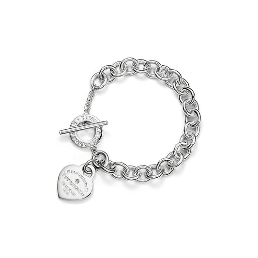 To Tiffany Heart Tag Bracelet In Silver With A Diamond