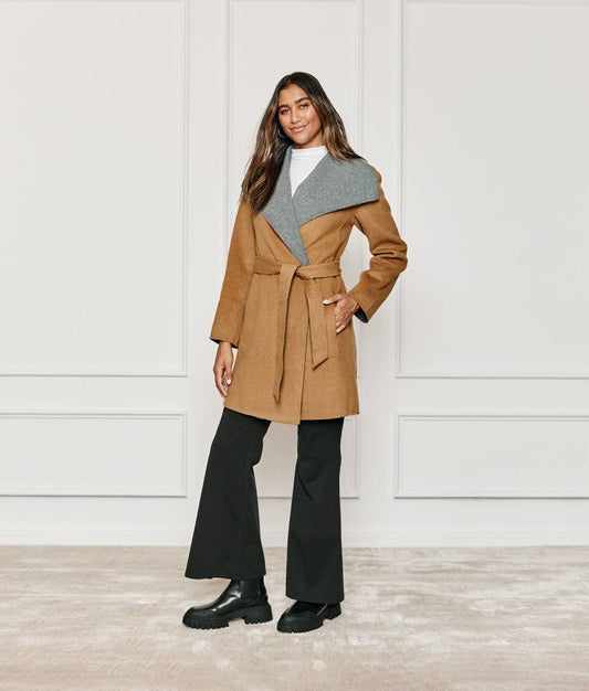 The Warmest Belted Wool Wrap Coat