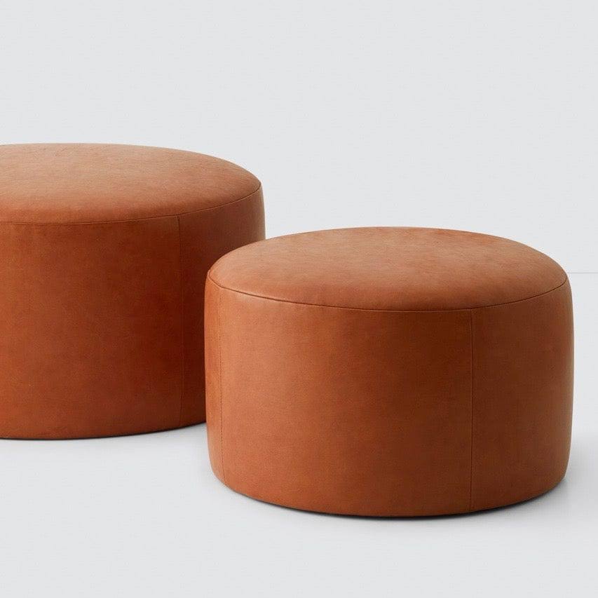 Torres Round Leather Ottoman