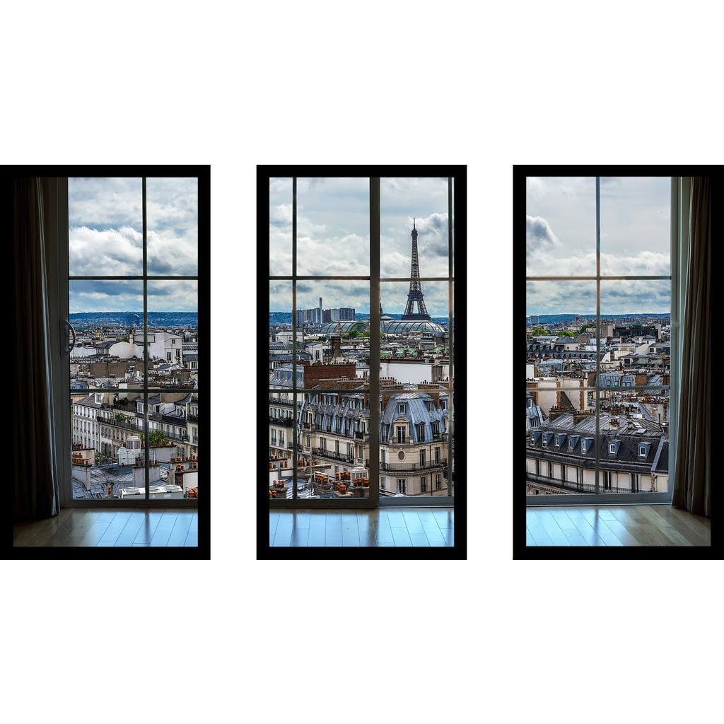 ® Paris Rooftops 8 Window Framed Plexiglass Wall Art