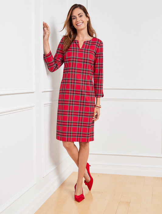 A-Line Dress Mountain Plaid