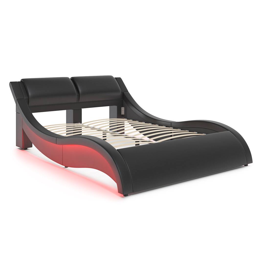 Upholstered Low Profile Platform Bed