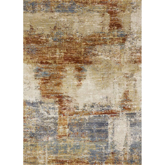 Abstract Terracotta/Beige/Blue Area Rug  Rug