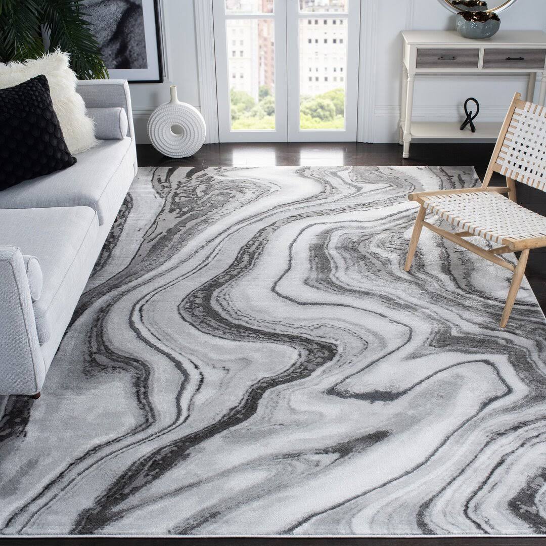 Abstract Gray Area Rug  Rug