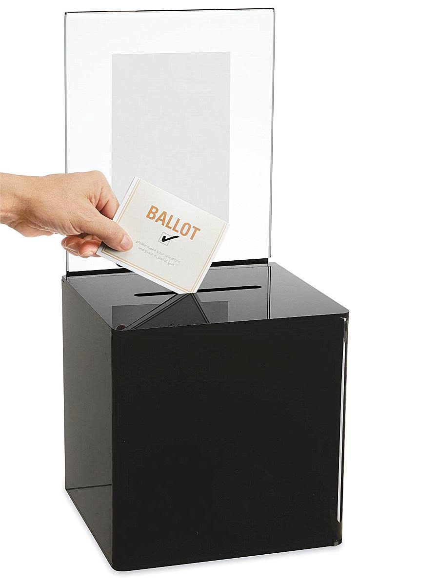 Acrylic Ballot Box With Lock Black