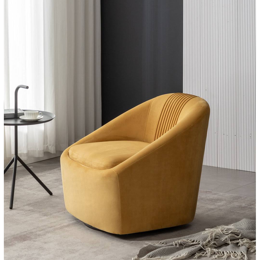 Velvet Swivel Barrel Chair  Fabric