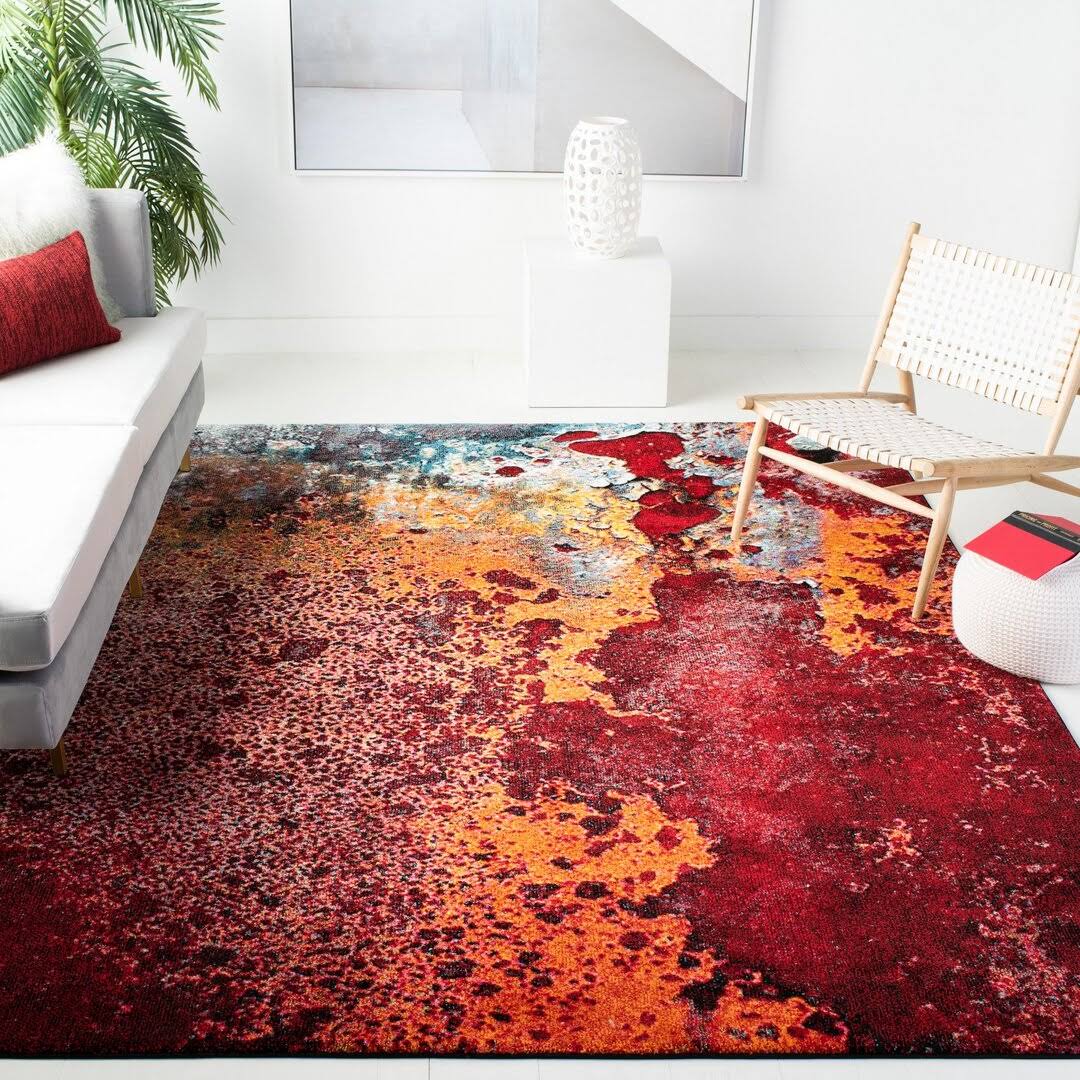 Abstract Red/Orange Area Rug  Rug