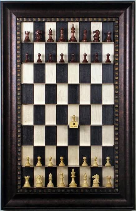 Up Chess Board Cherry Board Black Frame