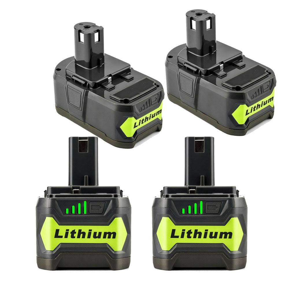 4 Pack For P108 Ryobi 18v Battery Replacement