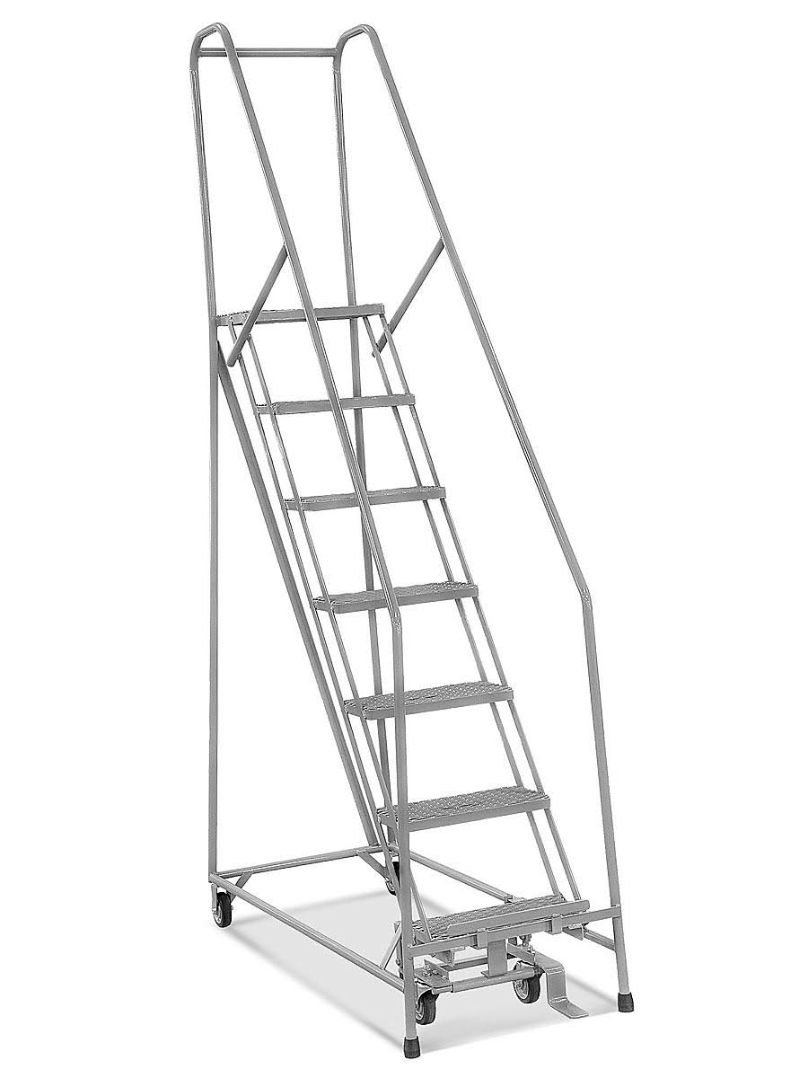 7 Step Narrow Aisle Ladder Assembled With 10 Top Step