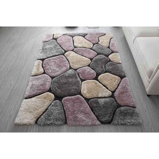 Abstract Shag Gray/Beige Area Rug Orren Ellis Rug