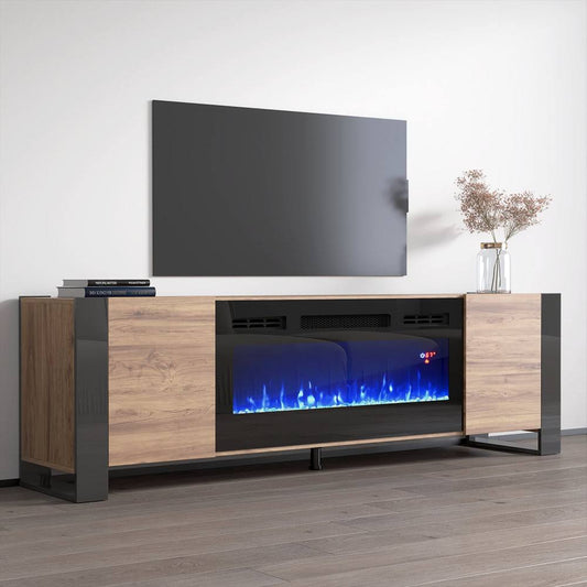 Tv Stand For Tvs Up To 85 With Electric Fireplace Included Orren Ellis