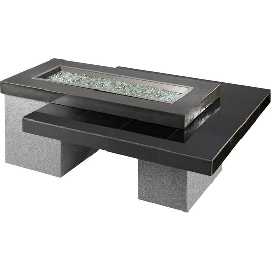 Uptown Black Linear Gas Fire Pit Table