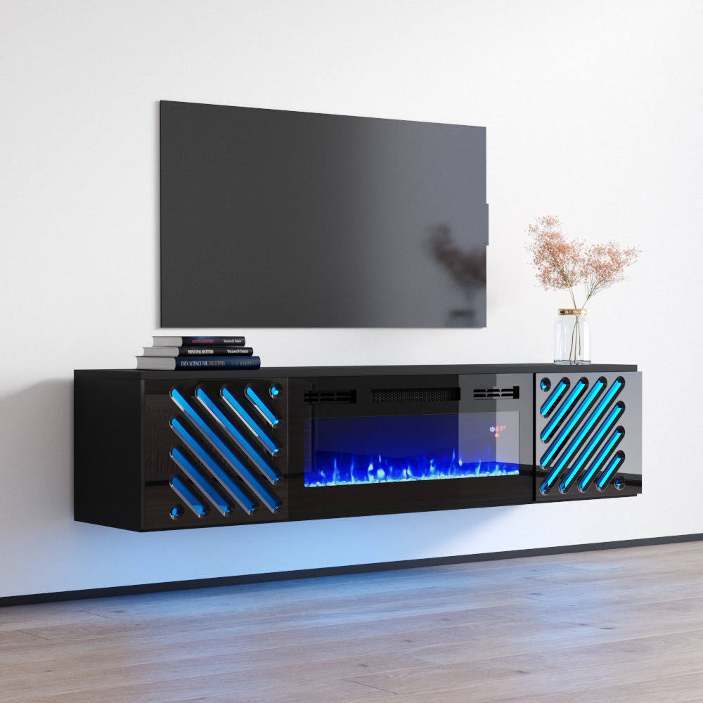 Tv Stand For Tvs Up To 70 With Electric Fireplace Included Orren Ellis