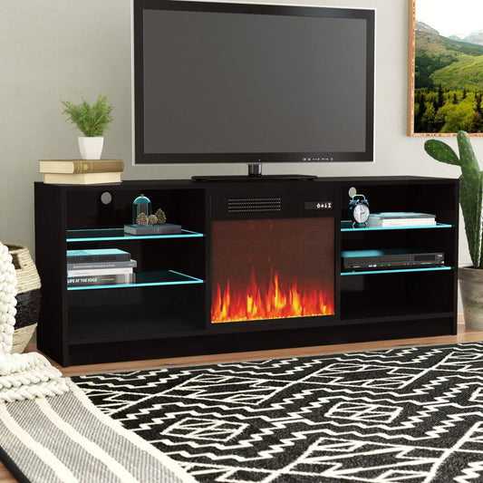 Tv Stand For Tvs Up To 65 With Electric Fireplace Included Orren Ellis